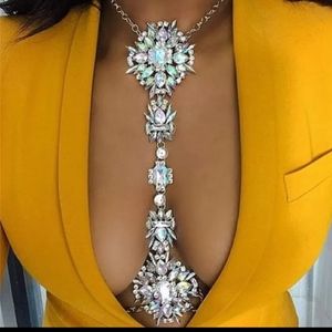 Rhinestone bling body chain harness